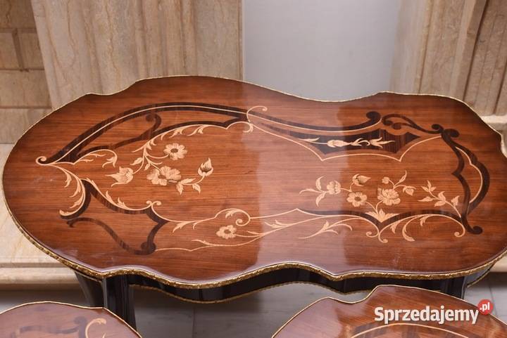 Zestaw Stolików Francuskich Stół Intarsjowany Kraków