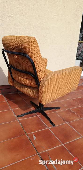 Fotel PRL unikat kręcony krzesło metalowy Fotele i pufy Sulbiny