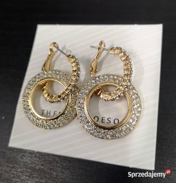 Modne błyszczące kryształowe kolczyki kółka Kołobrzeg