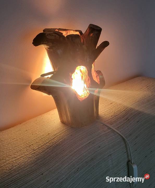 Lampa stojąca drewno handmade Zakliczyn