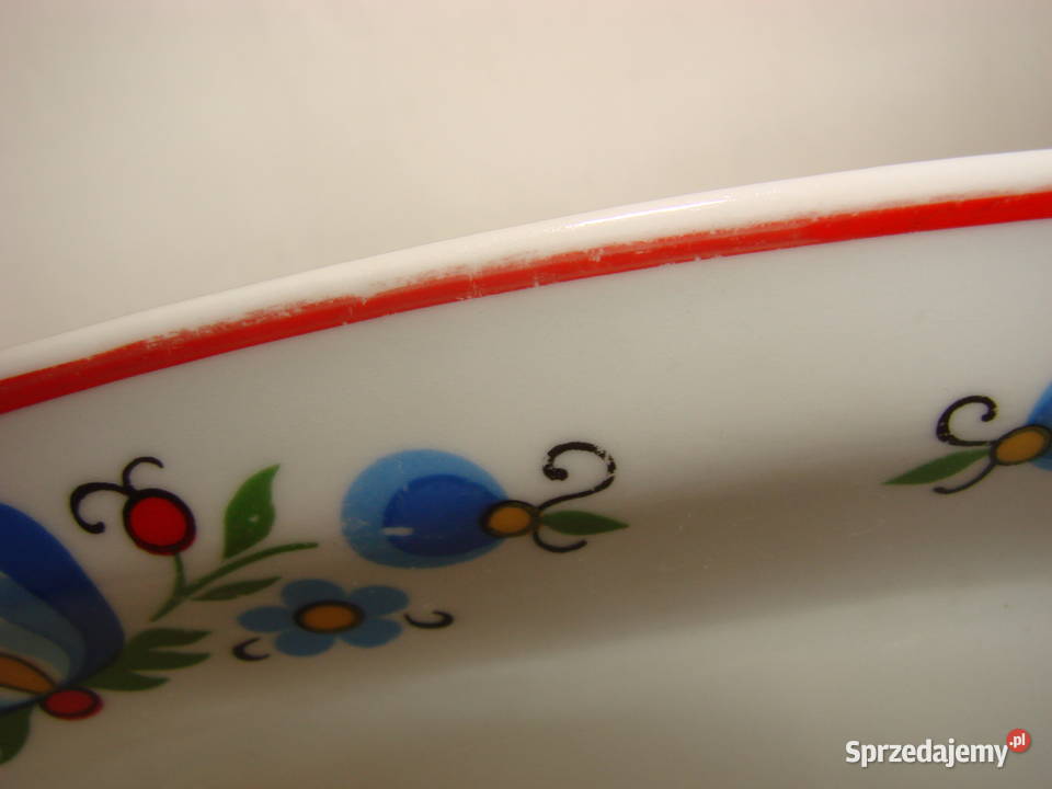 Lubiana wzór kaszubski mały półmisek PRL Porcelana i szkło pomorskie Pruszcz Gdański