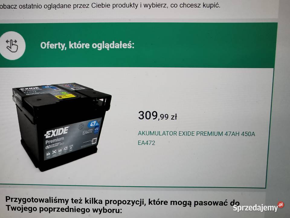 AKUMULATOR 12V 47 Ah prawy plus Gwarancja Tarnowskie Góry
