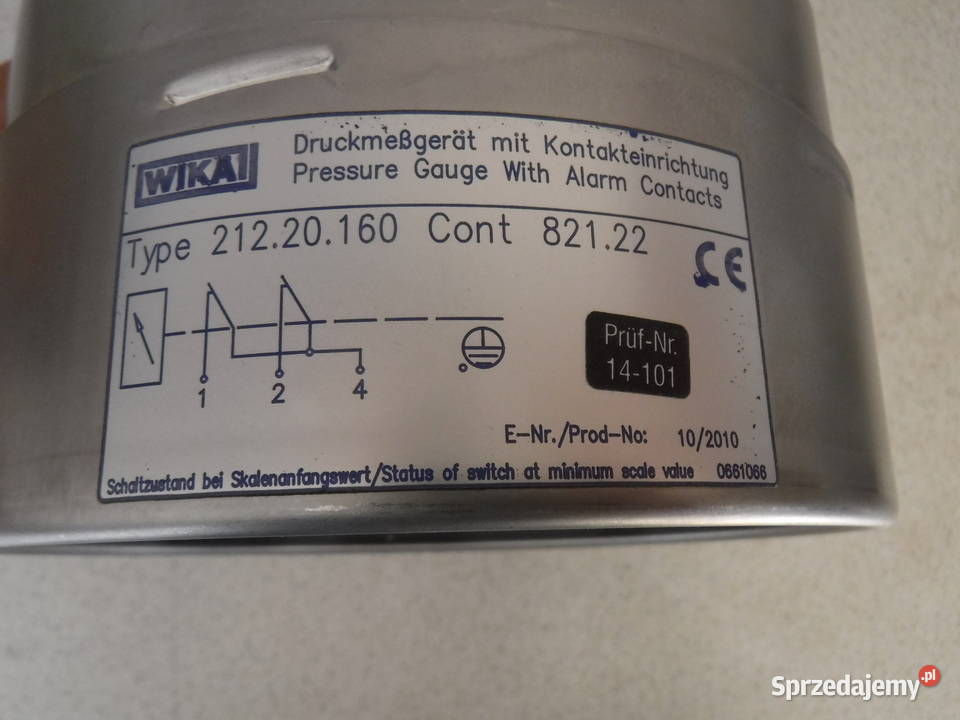 WIKA 21220160 Cont 82122 Pressure Gauge 016bar Otwock