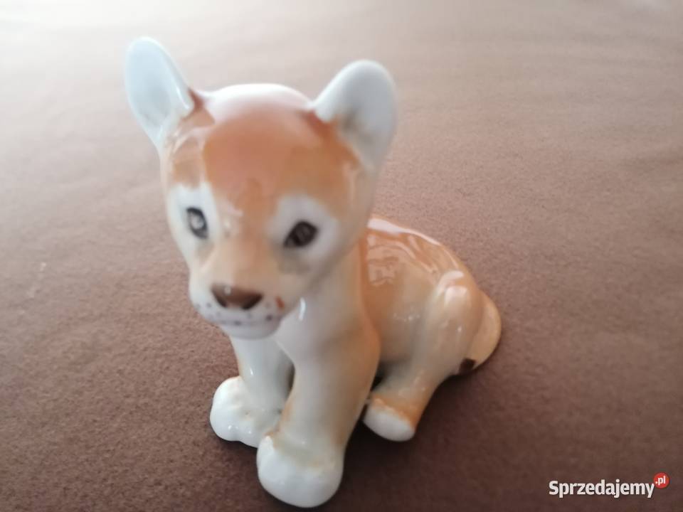 Figurka Porcelanowa LwiątkoRosyjska porcelana Łódź