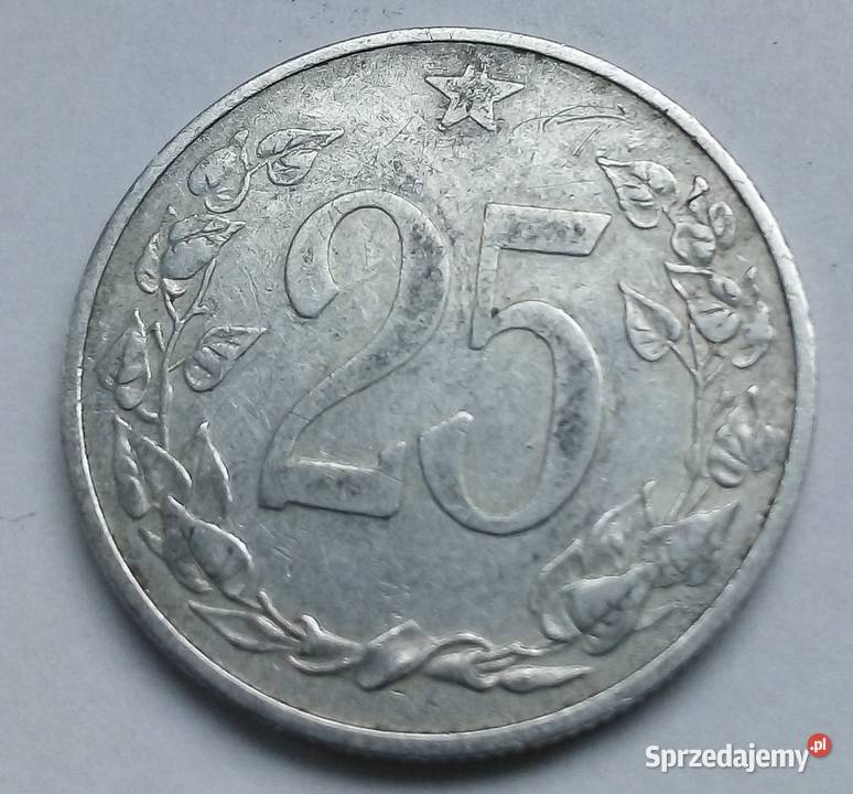 CZECHOSŁOWACJA25 HALERZY1953 rRZADKA mazowieckie Legionowo