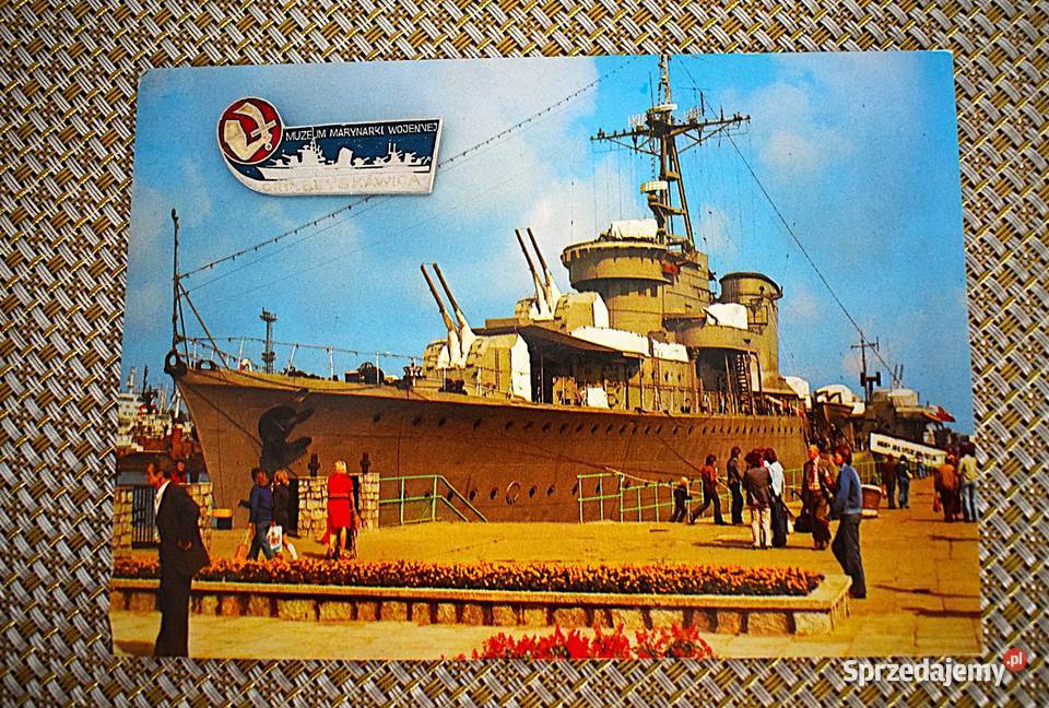 ORP Błyskawica pocztówka z metalowym znaczkiem kujawsko-pomorskie Chełmno