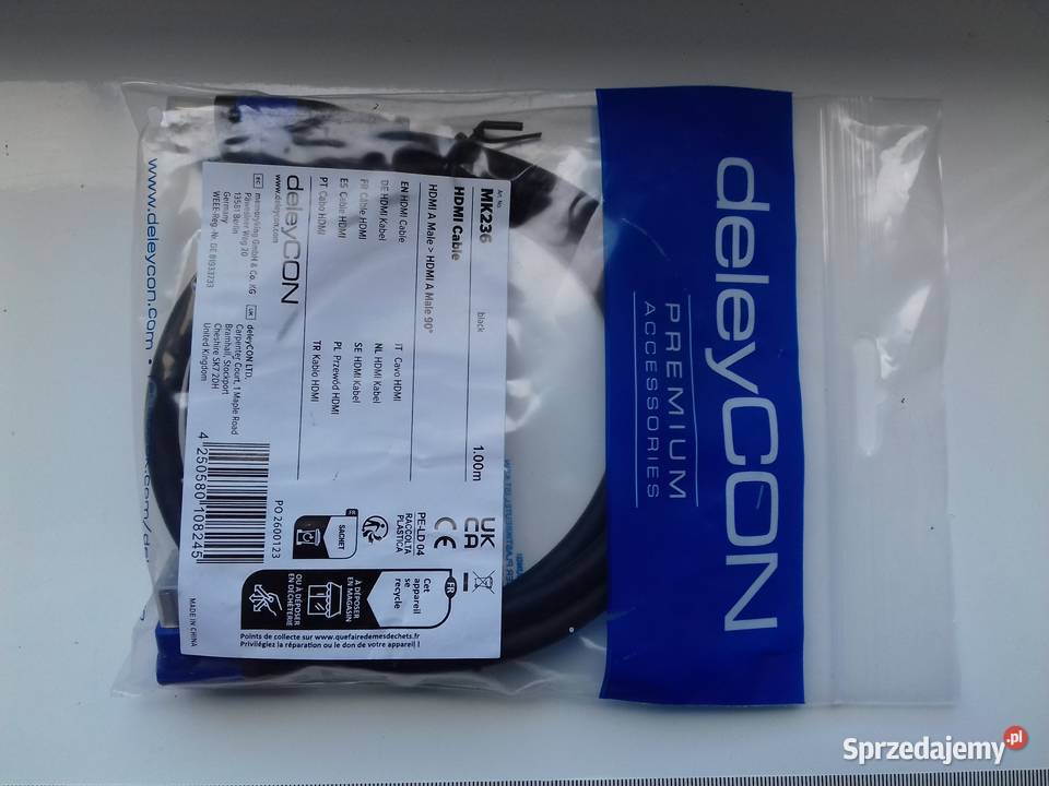 Kabel deleyCON MK236 HDMIHDMI 1m kąt 90 HDMI20a Bydgoszcz