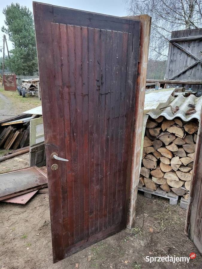 Drzwi używane drewniane garażowe wejściowe łódzkie Rędziny
