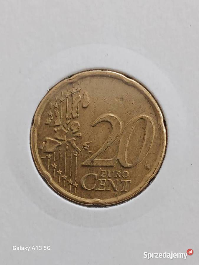 20 Eurocentów Holandia 1999 r Pierwszy bicia Konin