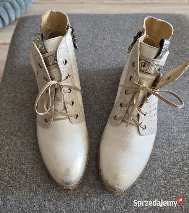 Skórzane botki trzewiki Maciejka 38 skóra