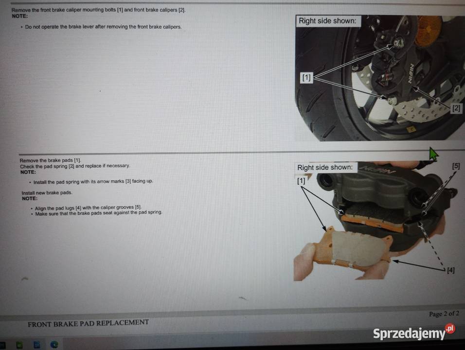 Instrukcja serwisowa Hondy PDF NT1100 NT 1100 z łódzkie Grabowiec sprzedam