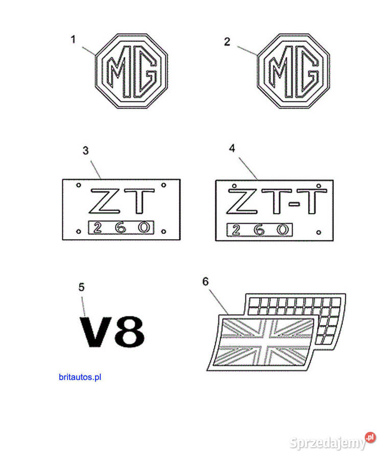 MG ZT EMBLEMAT ZNACZEK LOGO TYLNA KLAPA NOWE Poznań
