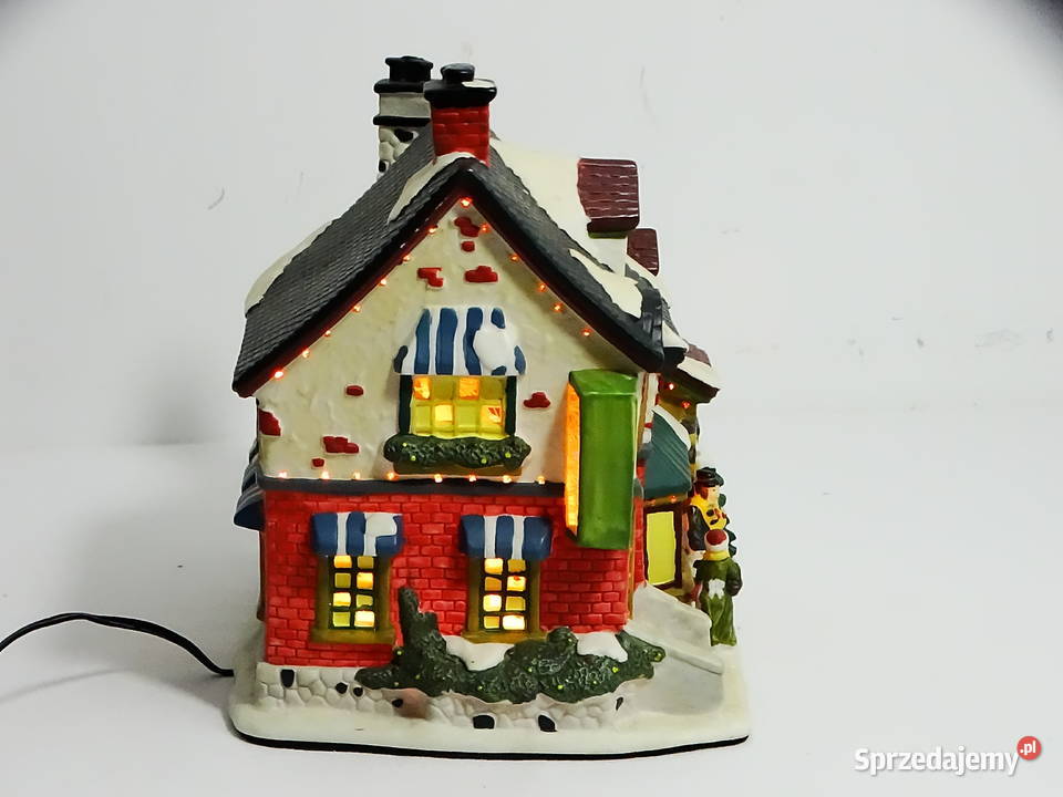 Ceramiczny świąteczny świecący domek 20 z Biłgoraj