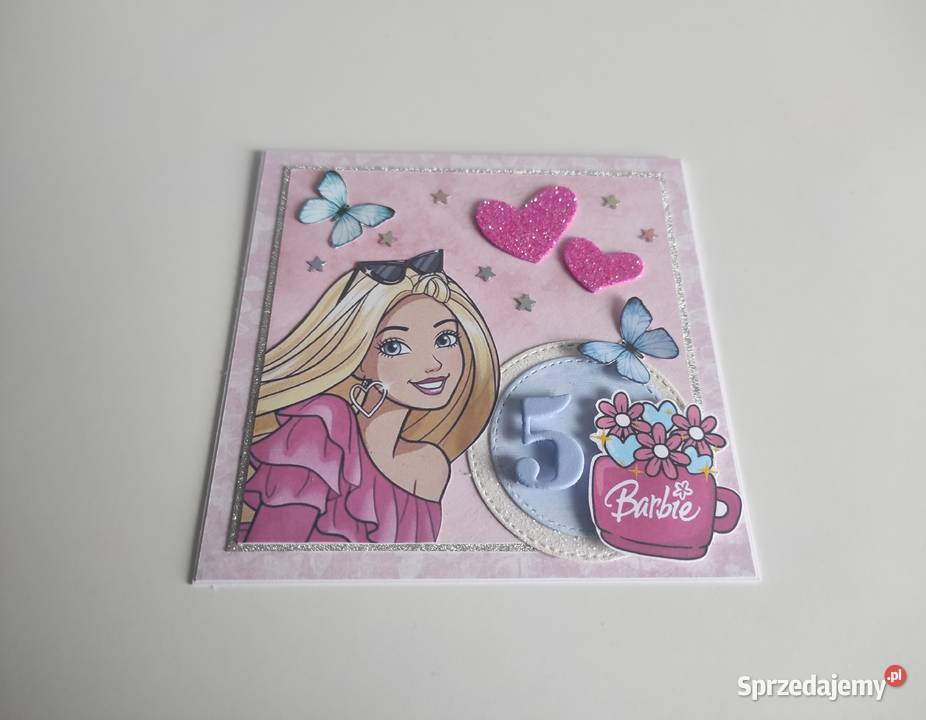 Kartka urodzinowa ręcznie robiona Barbie Łódź sprzedam