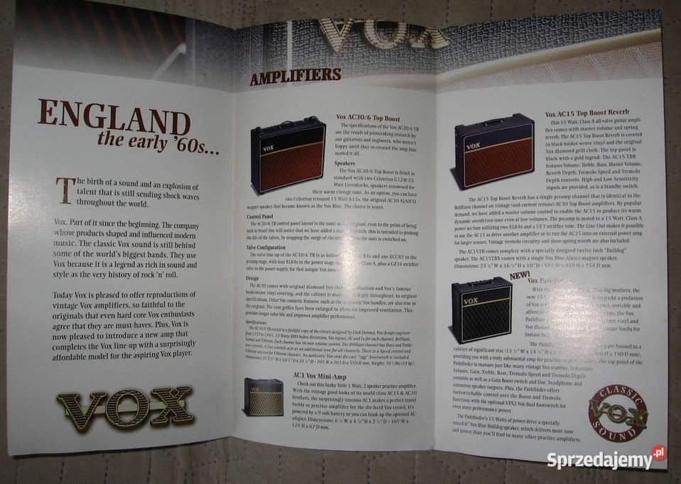 VOX Amplifiers two brochures catalogs lot dwie