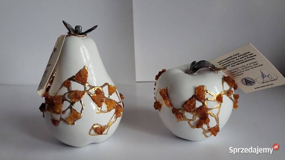 Jabłko Gruszka Figurka ceramiczna ręcznie pomorskie