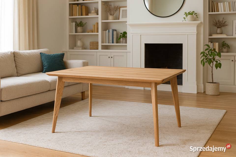 Stół Dębowy LOFT 100 Lite Drewno DĄB Rozkładany 90cm Katowice