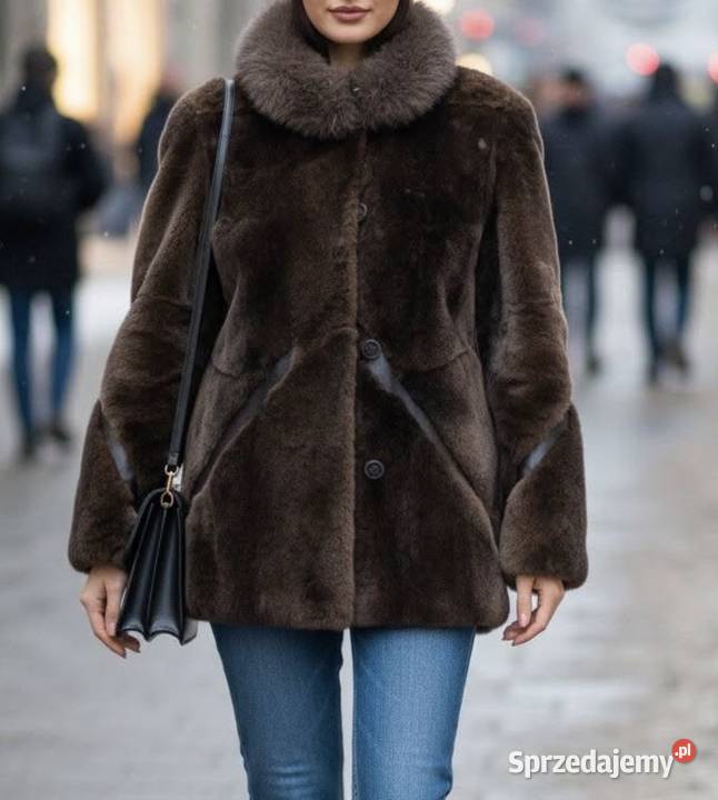 Futro naturalne czekoladowe 3840 brązowy/beżowy Łowęcin