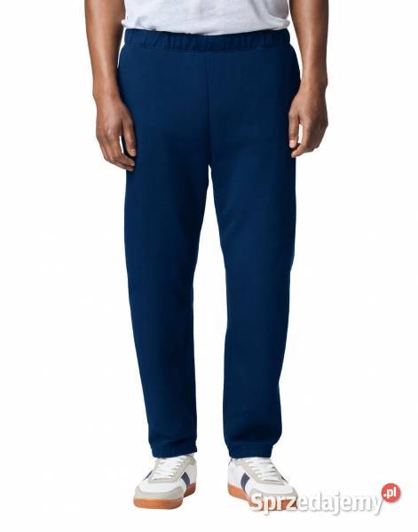 Spodnie dresowe ze ściągaczami granatowe Gildan sprzedam