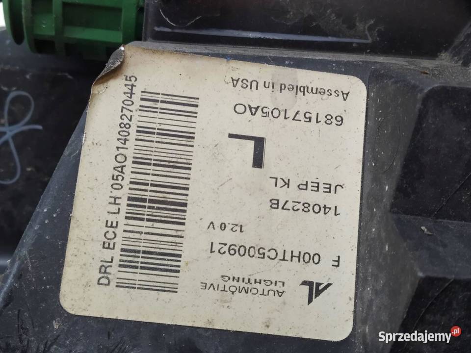 HALOGEN LEWY PRZÓD DRL USZKODZONY 68157105AO Lampy przeciwmgielne