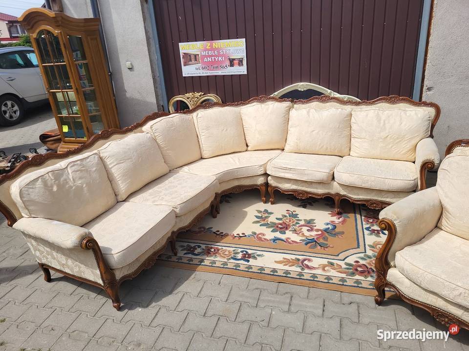 Piękny komplet wypoczynkowy narożnik fotel Sypniewo