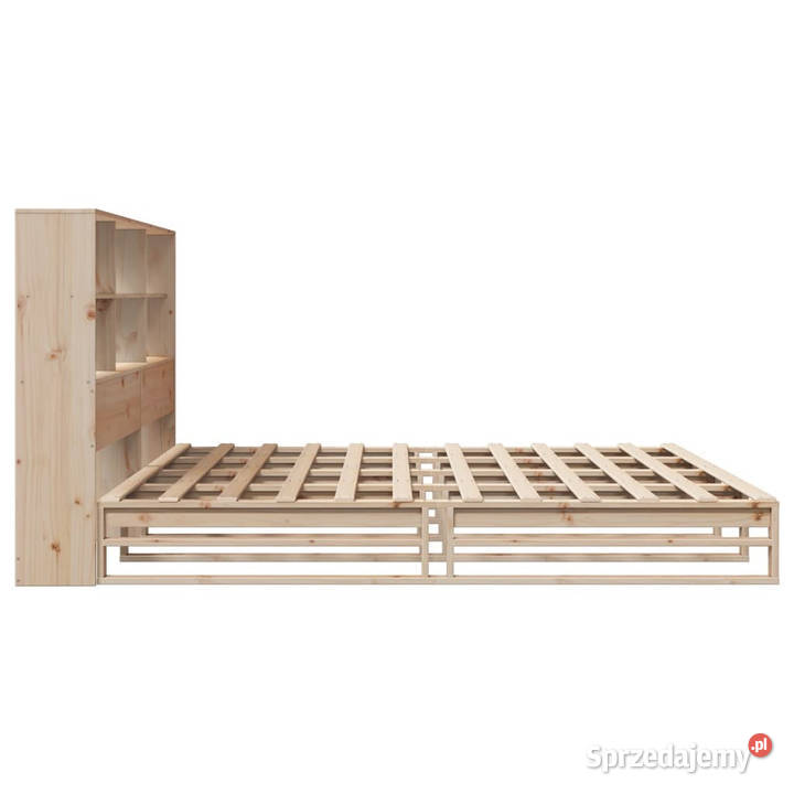 Łóżko z regałem bez materaca lite drewno 180x200 223cm