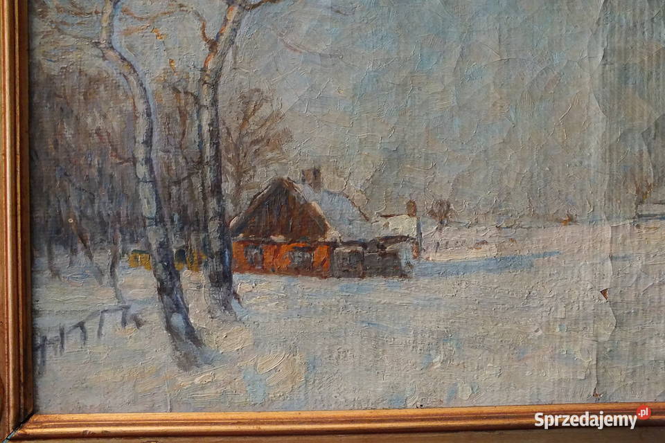 Antyczny obraz olejny 1912 Anders Bjrkholm Lubin sprzedam
