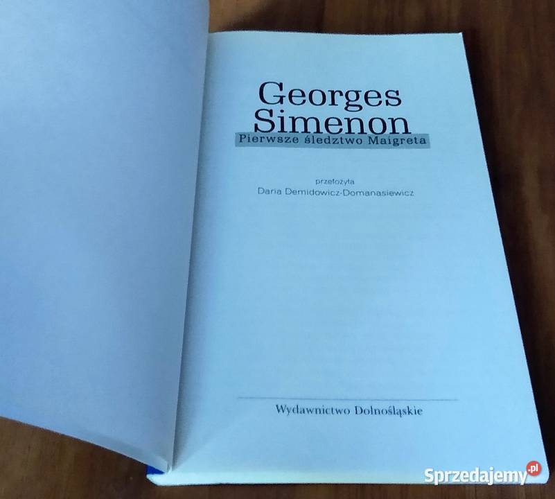 Pierwsze śledztwo Maigreta Georges Simenon przeł ISBN 8373841857 Gdańsk