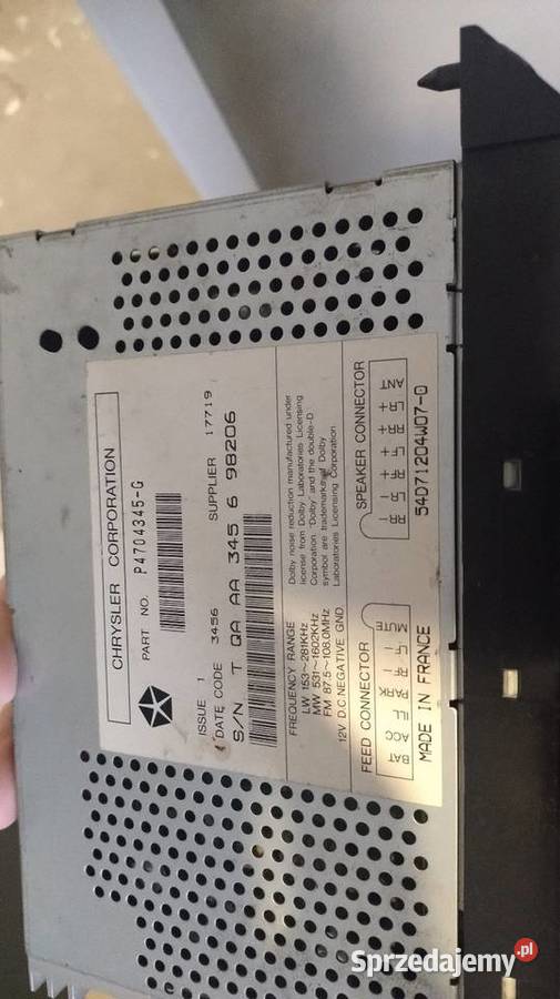 Radio samochodowe Chrysler Wieruszów sprzedam