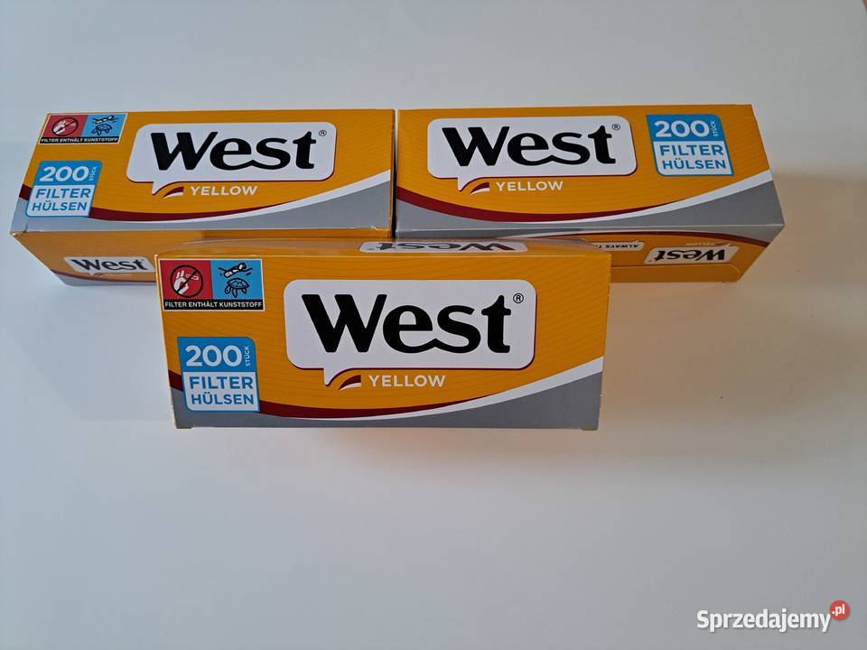 GILZY PAPIEROSOWE WEST YELLOW 200 sztuk Zielona Góra