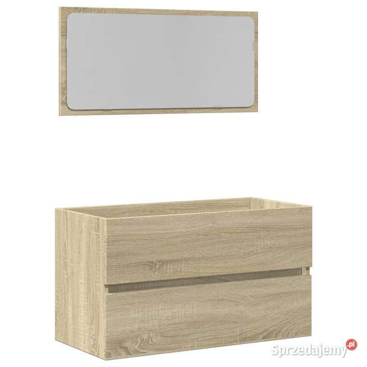 Szafka łazienkowa z lustrem dąb sonoma 80x385x45 Pozostałe
