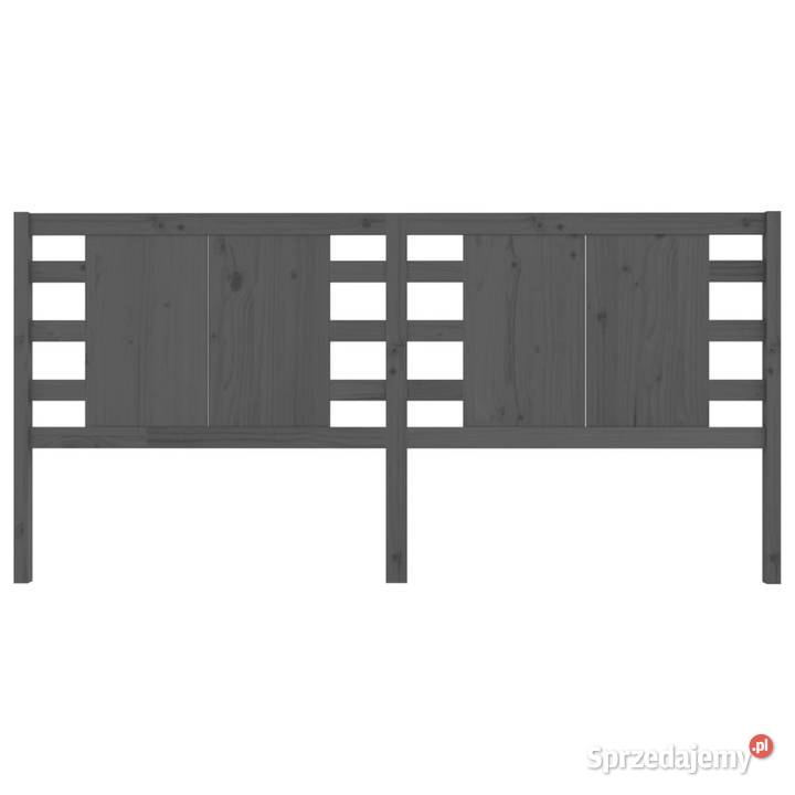Wezgłowie łóżka szare 146x4x100 lite drewno