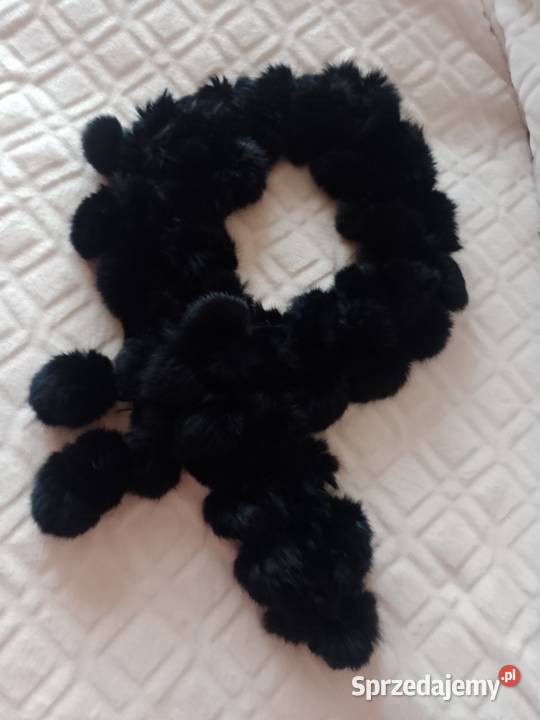 Czarny futrzany szal futrzana Etola futro z Kraków