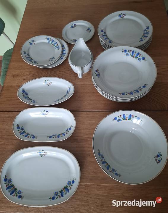 Serwis zestaw naczyń obiadowych wzór kaszubski Morąg