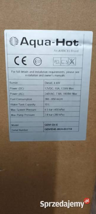 System ogrzewania Aqua Hot Gen 1D4E Diesel Kutno