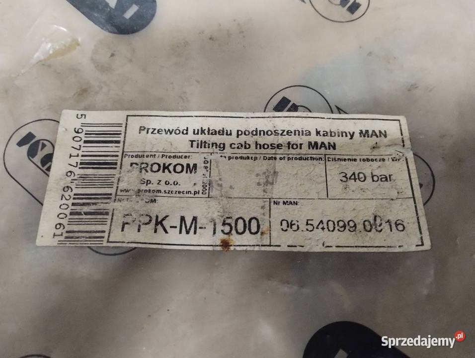 MAN przewód podnoszenia kabiny 340 bar ciężarowe