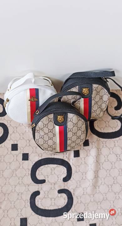 PROMOCJALATOPiękne okrągłe torebkiBeżowy biały Warszawa