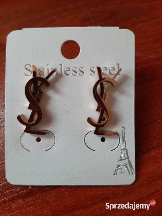 kolczyki ysl różowe złoto Wrocław sprzedam