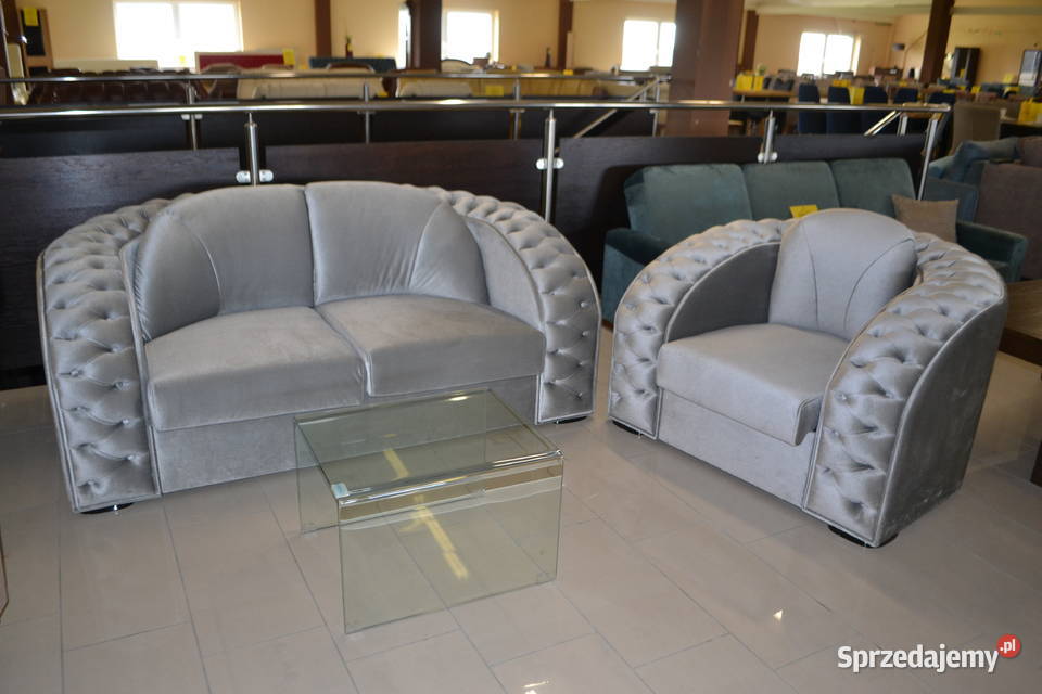 Zestaw Chesterfield 21 Tkanina Wyprzedaż 85cm Kraków sprzedam
