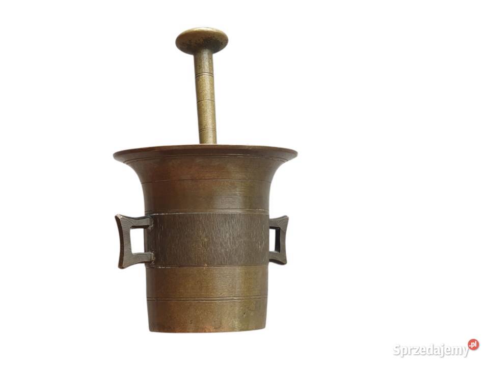 Stary mosiężny moździerz kuchenny sygnowany lata Cieszyn