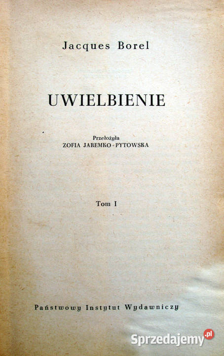 Uwielbienie tom I Acques Borel miękka Limanowa