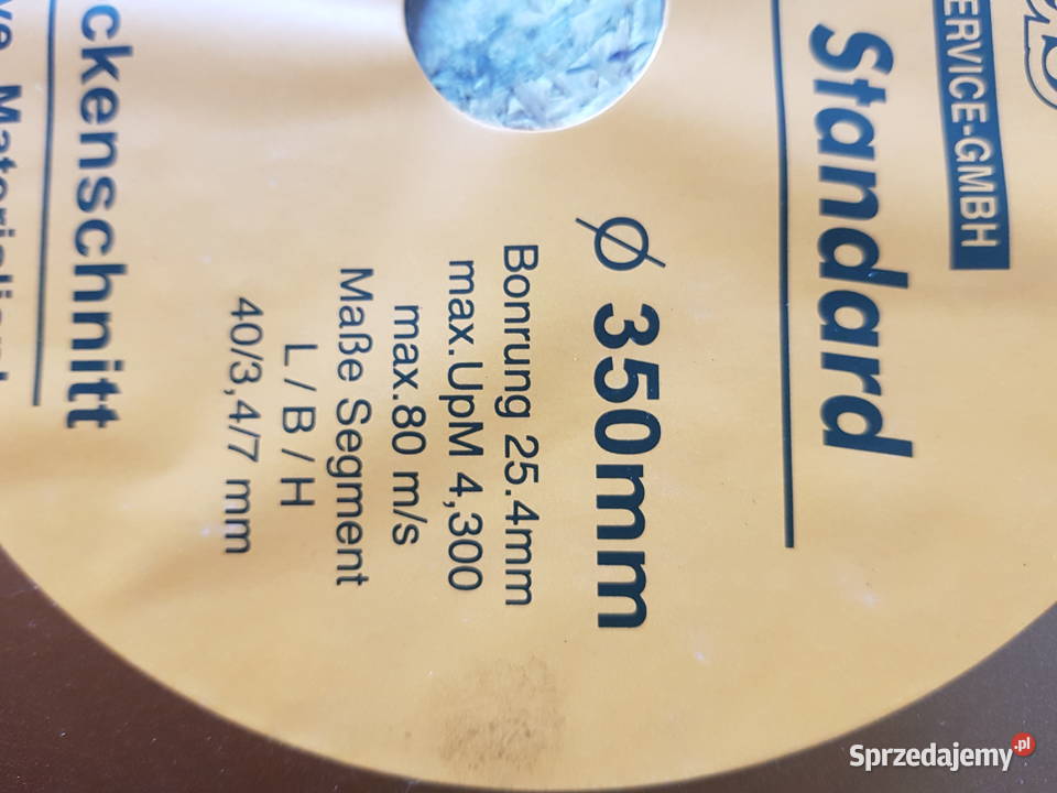 TARCZA DIAMENTOWA EUROPA STANDAR 350 MM wielkopolskie