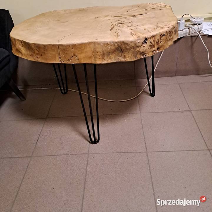 STOLIK KAWOWY Z PLASTRA DREWNA Inowrocław sprzedam