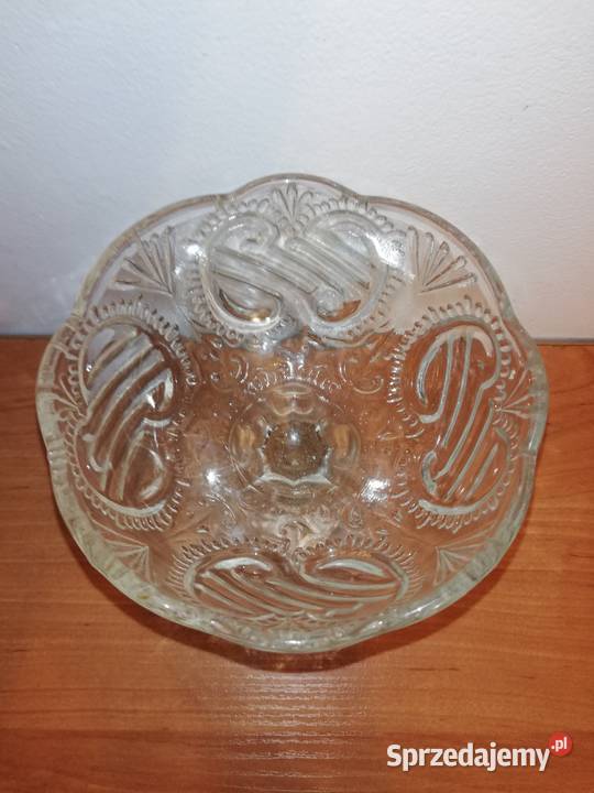 Stare Szkło Ząbkowice patera Rocaille Vintage