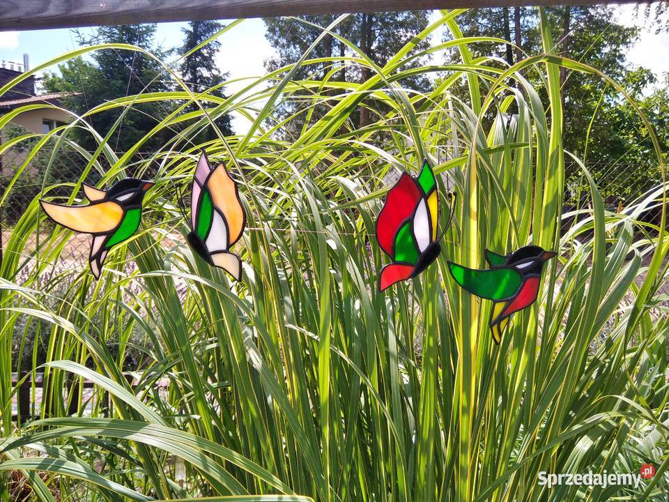 Witraż motylki i ptaszki zawieszki witrażowe 4 Pozostałe