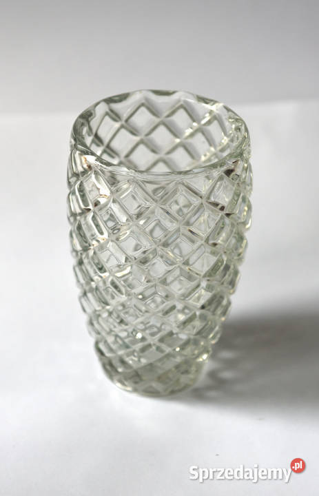 Szklany wazon z PRLu Łódź sprzedam