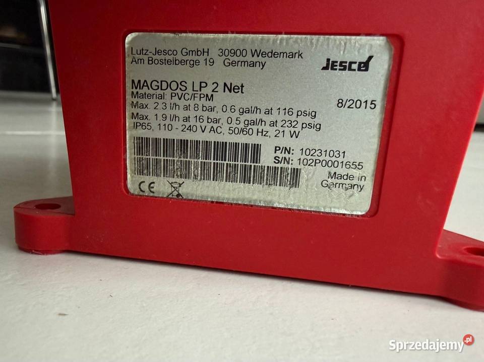 Pompa dozująca JESCO MAGDOS LP 2 Net PVCFPM Włocławek