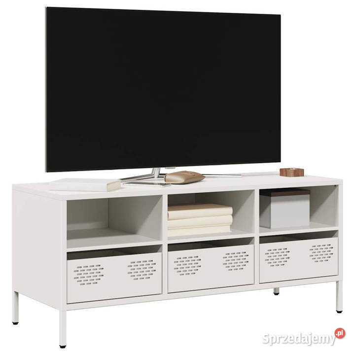 Szafka RTV biała 1015x39x435 stal walcowana na