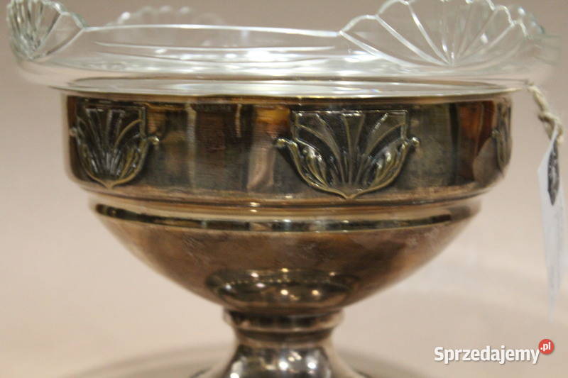Posrebrzana patera ze szkłem 1657 FiaF zachodniopomorskie Szczecin