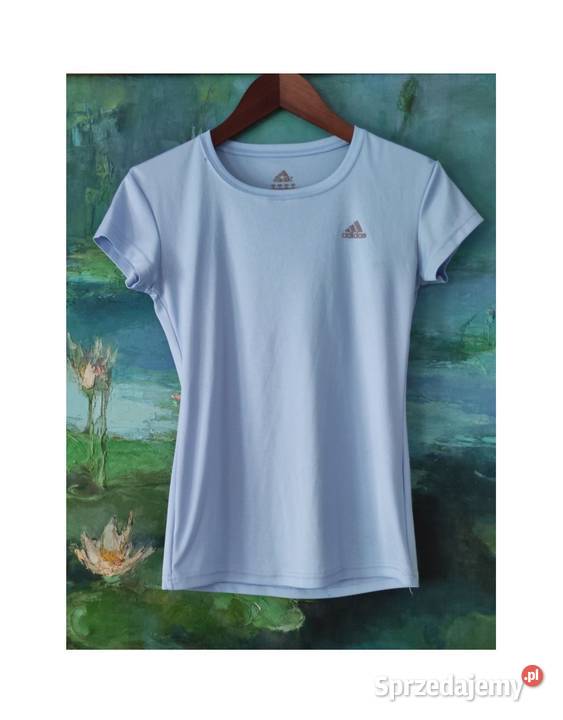 koszulka top tshirt adidas baby blue sportowa krótki Bluzki i koszule